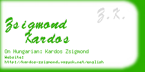 zsigmond kardos business card